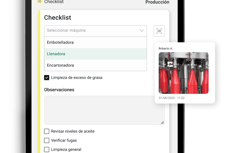 Mockup checklist produccion llenadora