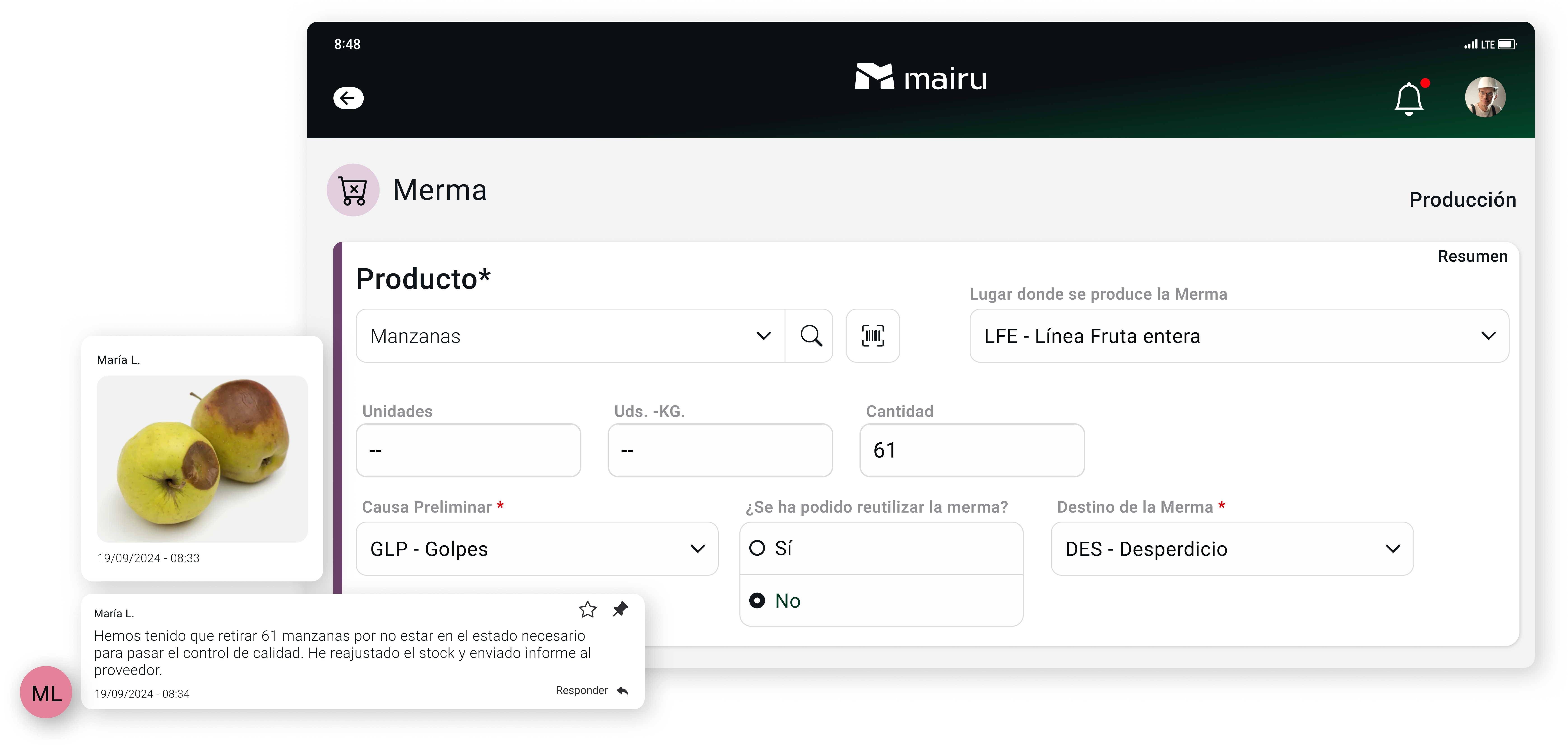 Mairu - Reduce desperdicios por merma