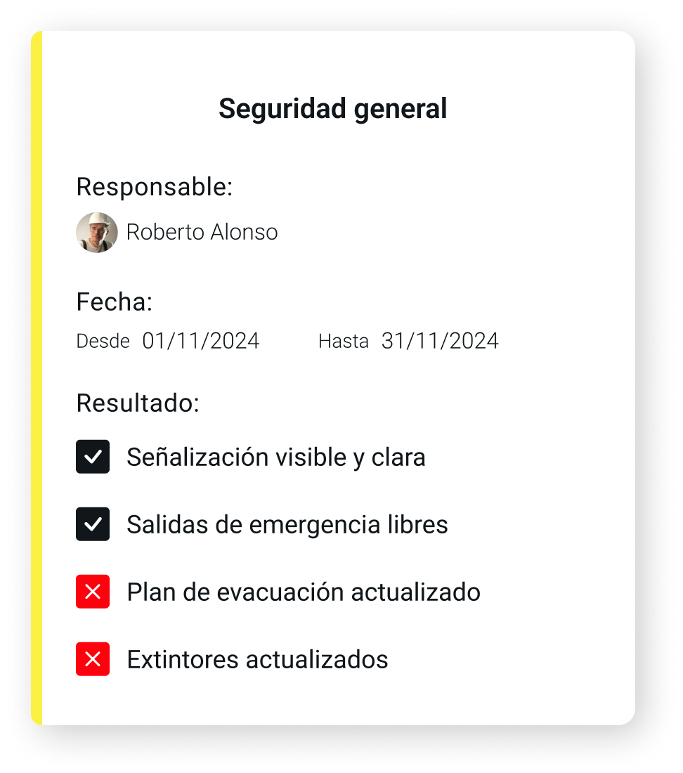 Software de seguridad industrial en f&aacute;brica - checklist de seguridad